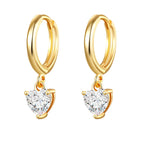 Fashion Stainless Steel Crystal Zircon Drop Earrings Punk Wedding Gift