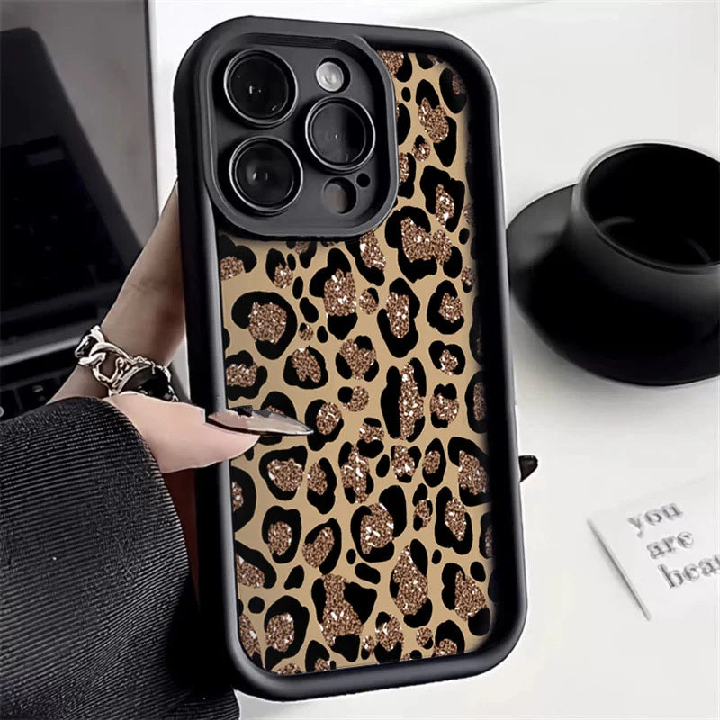 INS Leopard Print Case for iPhone 17 16 15 14 13 12 11 Pro Max XR XS SE2