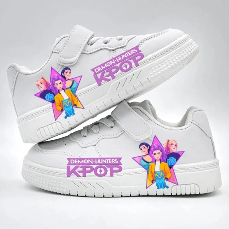 K-pop Boys and Girls White Fashion Trainers Anti-slip Outdoor Sport Shoes