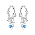 925 Sterling Silver Mysterious Star Moon Versatile Hoop Earrings Women's Gift
