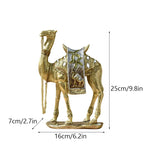 Turkish Resin Golden Camel Sculpture Feng Shui Figurines Home Decoration Accessories