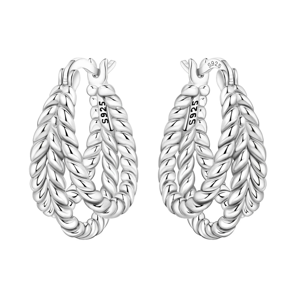 925 Sterling Silver Classic Multi Ring Drop Earrings Elegant Birthday Jewellery