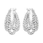 925 Sterling Silver U-shaped Simple Versatile Hoop Earrings Jewellery Gift