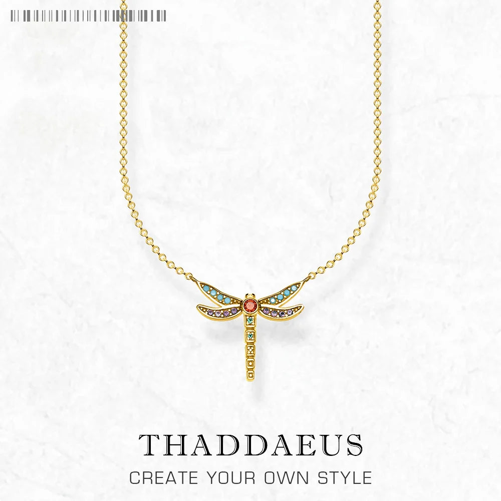 Small Dragonfly Necklace Link Chain 925 Sterling Silver Bohemia Jewellery