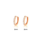 8mm Stainless Steel Minimal Hoop Earrings Zirconia Helix Tragus