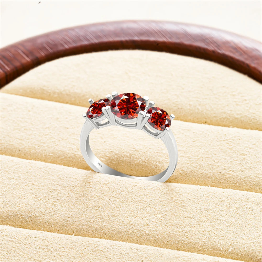 Total 4 carat moissanite ring D Color VVS1 EX Round Moissanite Ring 925 Sterling Silver Eternity Ring Women Engagement Wedding