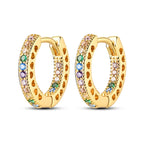 925 Sterling Silver Gold Temperament Versatile Hoop Earrings Birthday Gift