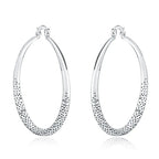 925 Sterling Silver 5cm Circle Hoop Earrings Women Fashion Wedding Holiday