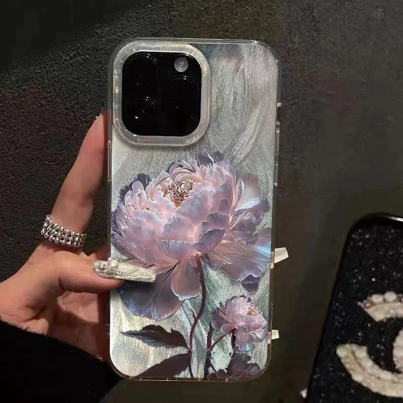 Pink Peony Lotus Case for Samsung Galaxy A16 A55 A35 S25 S24 S23 Ultra FE