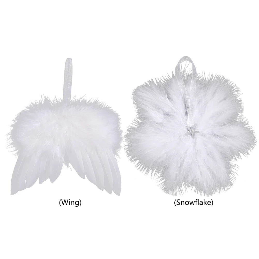 10 Pcs Angel Wings Hanging Ornament Christmas Tree Decoration Angel Wing Pendant Wedding Prop Valentines Day Birthday Decor