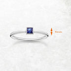 Blue Stone Square Timeless Ring 925 Sterling Silver Romantic Jewellery Women