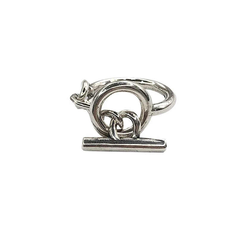 925 Sterling Silver Round Adjustable Ring Engagement Aesthetic Luxury Jewellery
