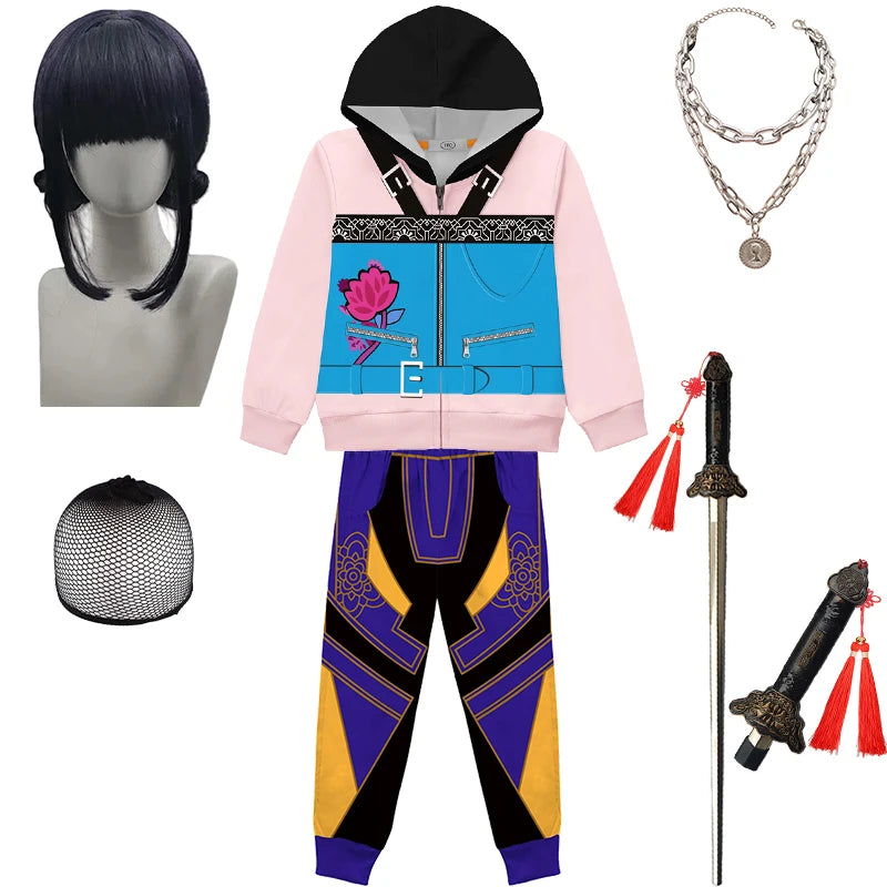Kids Kpop Demon Hunter Hoodie and Pants Set Fashion Girls Casual Clothing