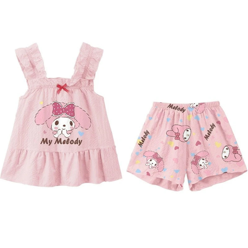 Sanrio Kuromi and Cinnamoroll Boys and Girls Summer Pyjamas Set Home Wear