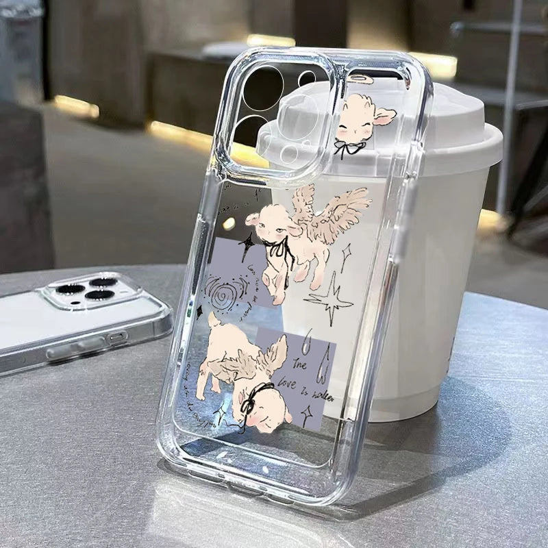 Cute Angel Animals Case for Samsung Galaxy A55 A35 A15 S24 S23 Ultra S22 FE