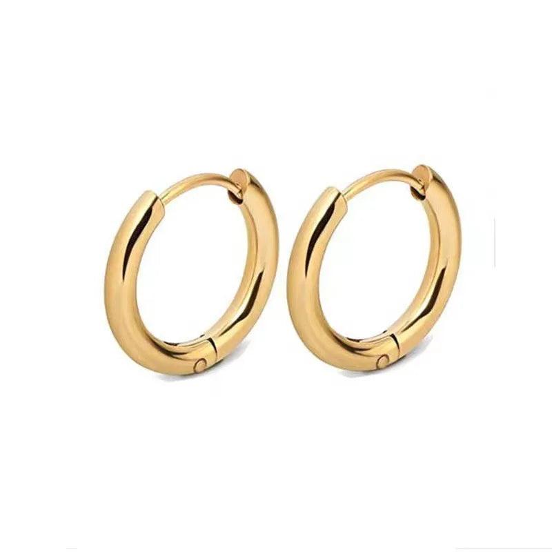 Fashion Minimalist Gold Colour Stainless Steel Heart Earrings Punk