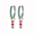 Cubic Zirconia Water Drop Hoop Earring Stainless Steel Geometry