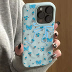 Pink Butterfly Rose Floral Case for iPhone 17 16 15 14 13 12 11 Pro Max Plus
