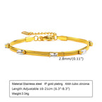 Charms Tennis Bracelet for Women, Cubic Zirconia Chain Bracelet Adjustable,Stainless Steel Miami Link CZ Bangle Gift