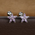 2pcs Vintage Crystal Zircon Maple Leaf Earrings Women Hoop Piercing