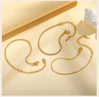 Thin Link Women Bracelet, Stainless Steel 18K Gold Plated Wrist Chain Waterproof Resistant Jewelry