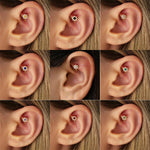 1 Piece Stainless Steel Zircon Minimal Hoop Earring 14K Gold Plated