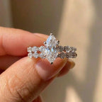 925 Sterling Silver Fashion Classic Marquise Zircon Ring Engagement Wedding Luxury Hot Sales