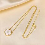 Stainless Steel Leaf Flower Bracelet Adjustable Woman Girl AAA Zirconia Inlay Christmas Gift