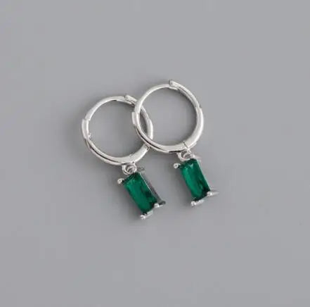 New Stainless Steel Cubic Zirconia Hoop Earrings Small Pendant