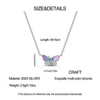2025 New 925 Sterling Silver Necklace Zircon Heart Butterfly Simple Necklaces For Women Anniversary Birthday Jewelry Gift Female