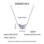 2025 New 925 Sterling Silver Necklace Zircon Heart Butterfly Simple Necklaces For Women Anniversary Birthday Jewelry Gift Female