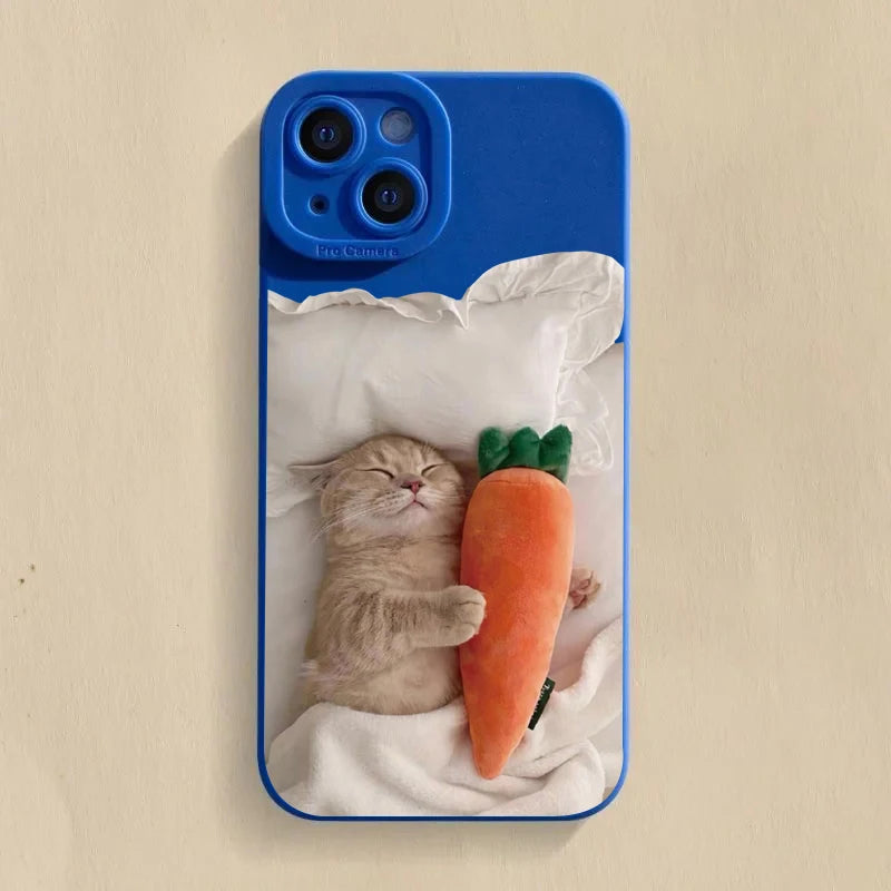 Funny Cute Cat Silicone Case for Samsung Galaxy A14 A34 A54 S23 S22