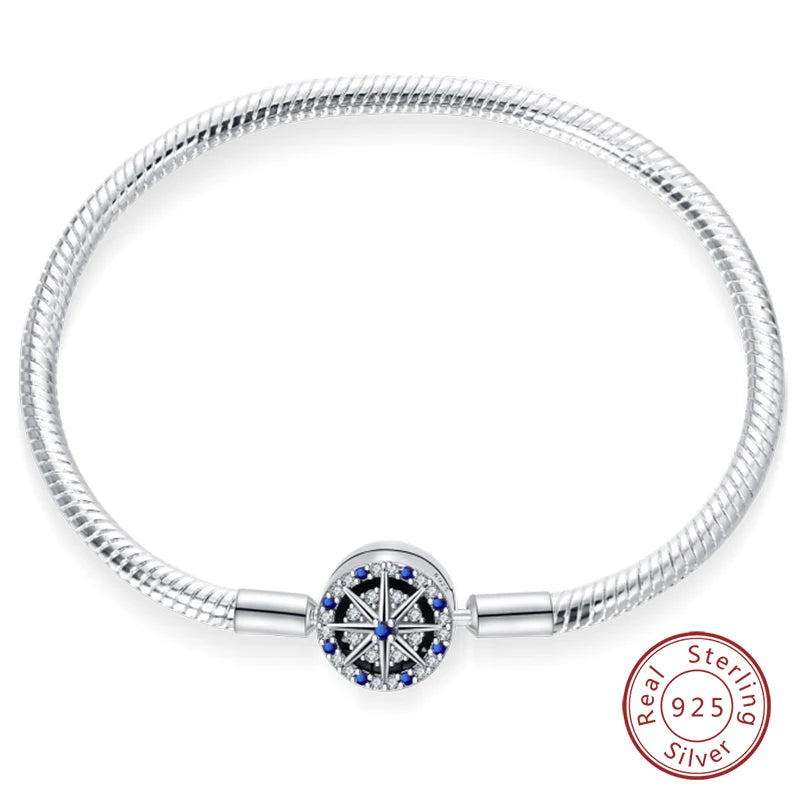 925 Sterling Silver Forever Love Peach Heart Bracelets Star Moon Airplane Earth Bracelets For Women Fit DIY Charms Party Jewelry