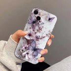 Butterfly Flower Pattern Case for iPhone 17 16 15 14 13 12 11 Pro Max XR Soft