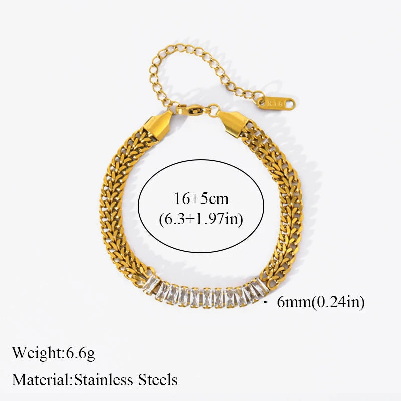 Flower Butterfly Heart Stainless Steel Charm Bracelet Gold Colour