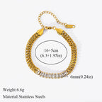 Flower Butterfly Heart Stainless Steel Charm Bracelet Gold Colour