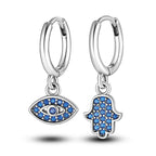 925 Sterling Silver Religious Demon Evil Eye Zircon Stud Earrings Gift