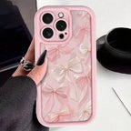 Gentle Pink Bow Soft Case for iPhone 16 17 15 14 13 12 11 Pro Max Plus SE