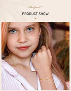 Snake Chain Bracelets for Little Girls 12cm-15cm, Hypoallergenic Non Tarnish Stainless Steel Adjustable Link