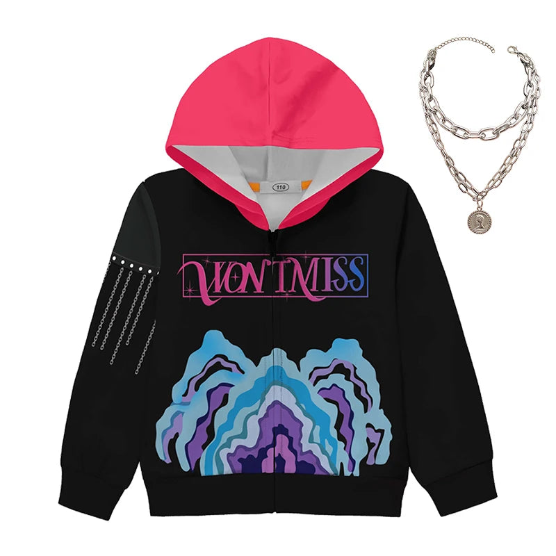 Kids Kpop Demon Hunter Hoodie and Pants Set Fashion Girls Casual Clothing
