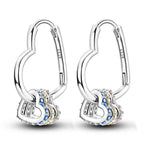 925 Sterling Silver Crystal Circular Eardrops Fashion Versatile Drop Earrings