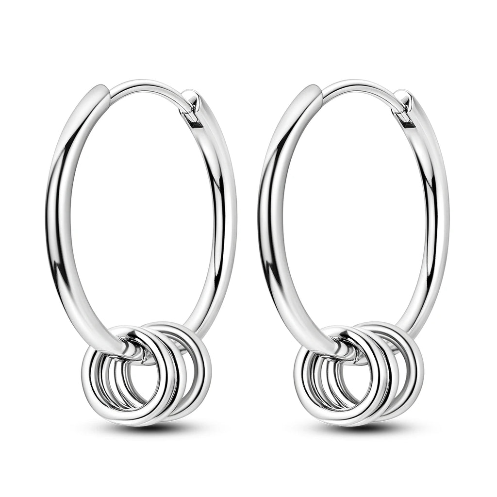 925 Sterling Silver Personality Asymmetric Drop Earrings Versatile Jewellery