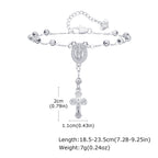 Virgin Mary Rosary Bead Cross Bracelet for Women, Tri-color Adjustable Chain Virgin of Guadalupe Bracelet Baptism Confirmation
