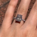 Classic Rectangle Stone Rings For Women Silver Color Geometric Square White Zircon Wedding Bands Engagement Ring Bridal Jewelry