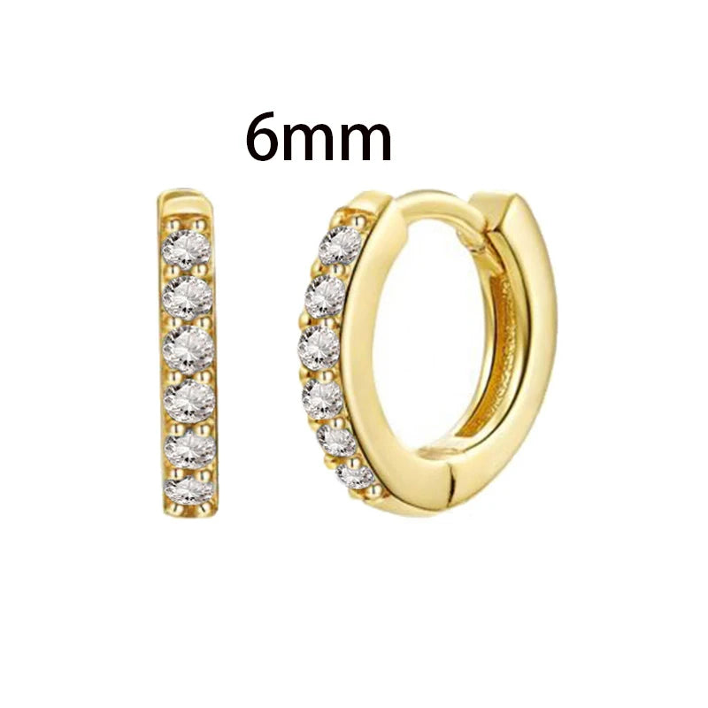 New Design Stainless Steel Cubic Zirconia Small Hoop Earrings Punk