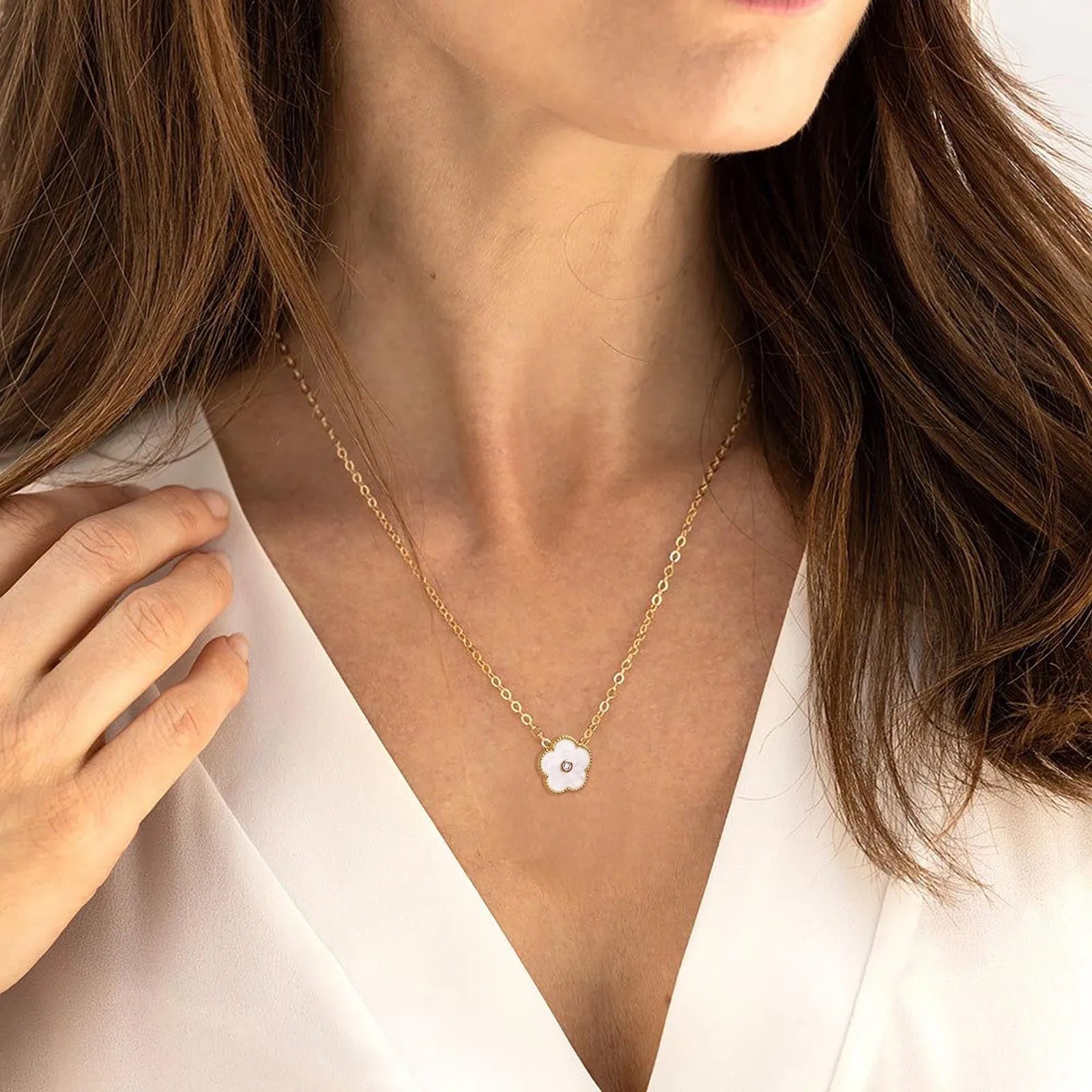 Stainless Steel Leaf Flower Bracelet Adjustable Woman Girl AAA Zirconia Inlay Christmas Gift