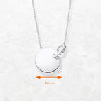 Together Forever Round Disc Necklace & Earring Set 925 Sterling Silver Gift