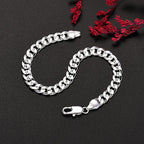 7mm Chain Bracelet 925 Sterling Silver Men Women Luxury Designer Jewellery