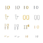 2022 Stainless Steel Zircon Square Chain Hoop Earrings Small Pendant