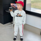 Boys and Girls Side Stripe Trousers Set Hoodie and Trousers 2-Piece Tracksuit